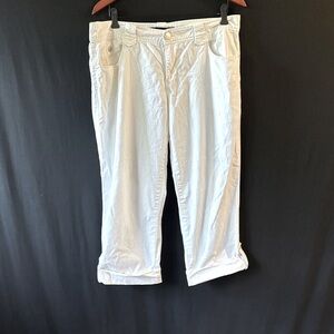 Calvin Klein Jeans Off-White cotton cropped pants size 12